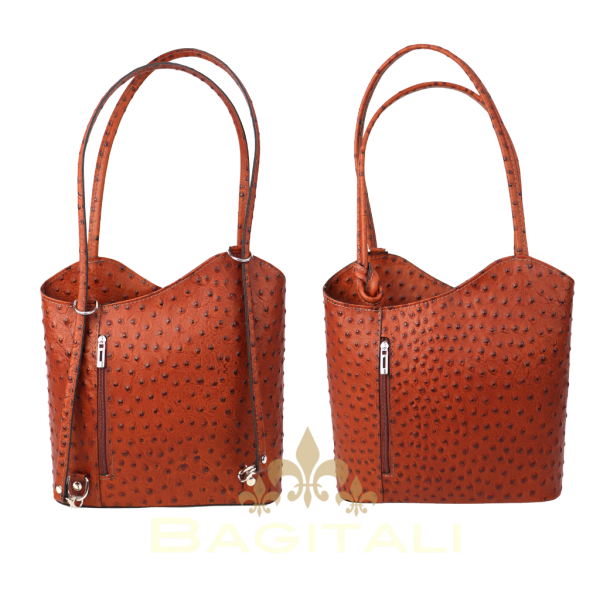 F219 Single Tone Ostrich Shoulder Bag/Backpack