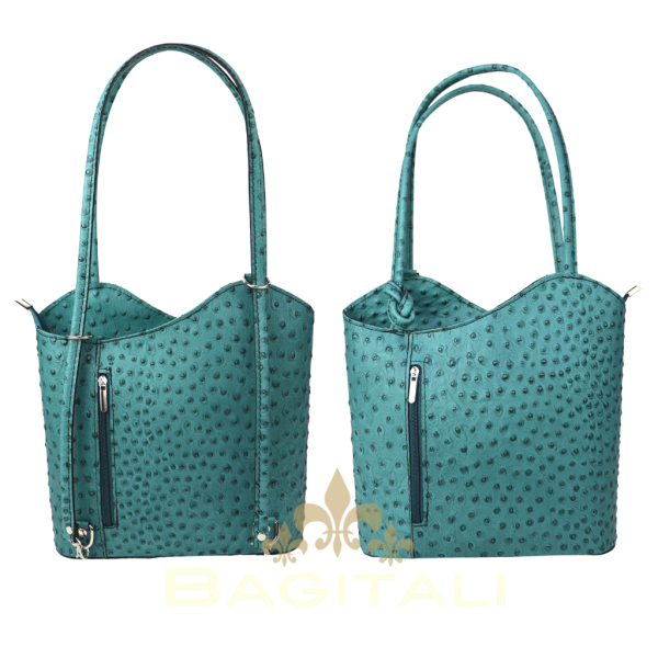 F219 Single Tone Ostrich Shoulder Bag/Backpack