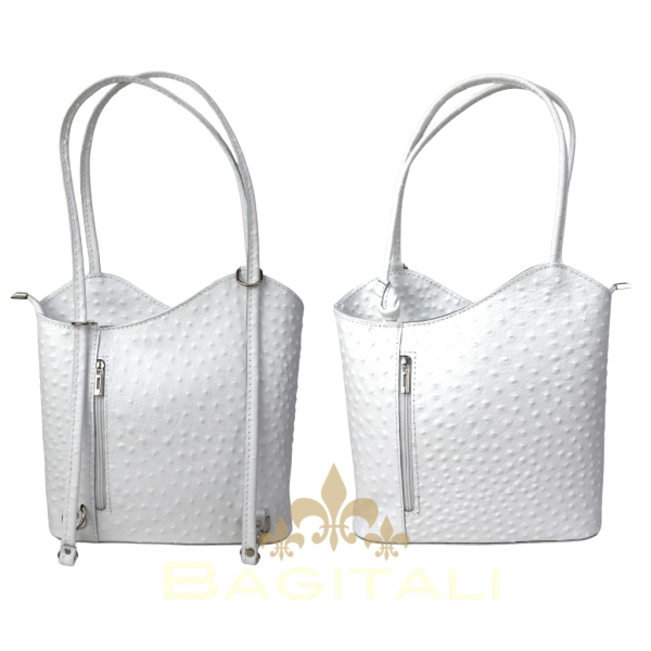 F219 Single Tone Ostrich Shoulder Bag/Backpack