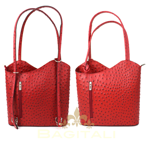 F219 Single Tone Ostrich Shoulder Bag/Backpack