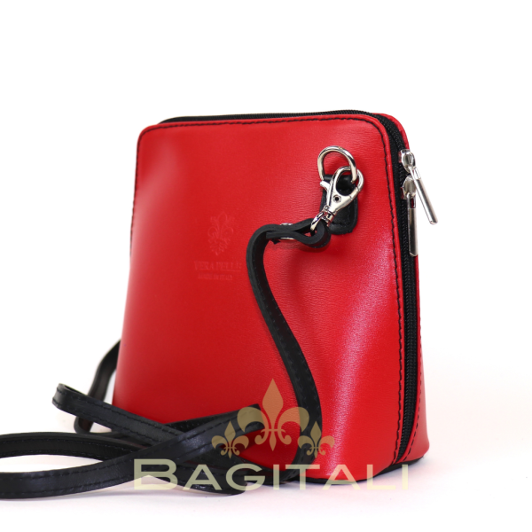 V1552T Two Tone Small Leather Crossbody Bag
