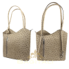 F219 Single Tone Ostrich Shoulder Bag/Backpack