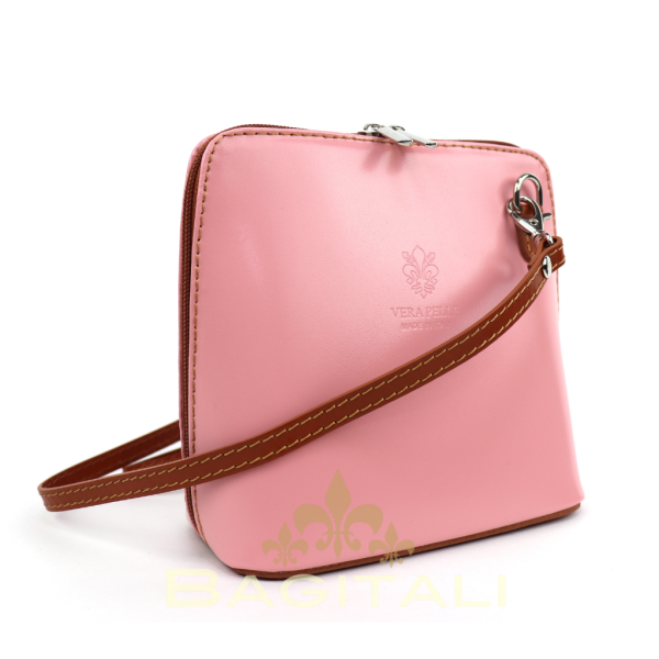 V1552T Two Tone Small Leather Crossbody Bag
