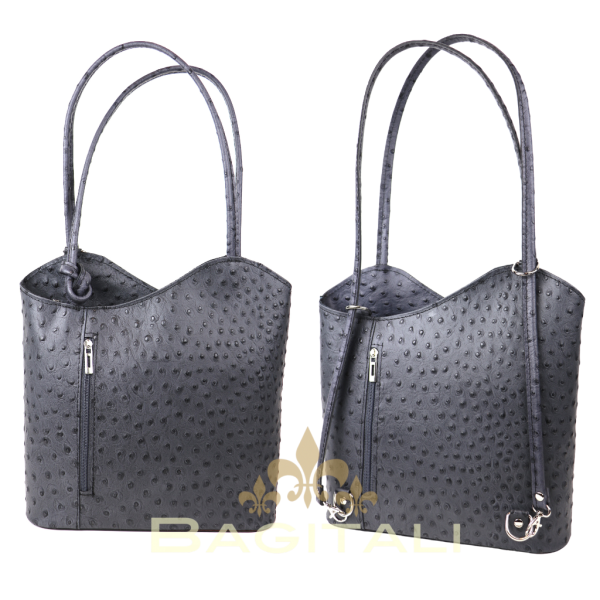 F219 Single Tone Ostrich Shoulder Bag/Backpack