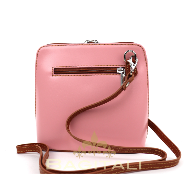 V1552T Two Tone Small Leather Crossbody Bag