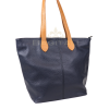 F294 Genuine Leather Tote Shoulder Bag with Tan Handle