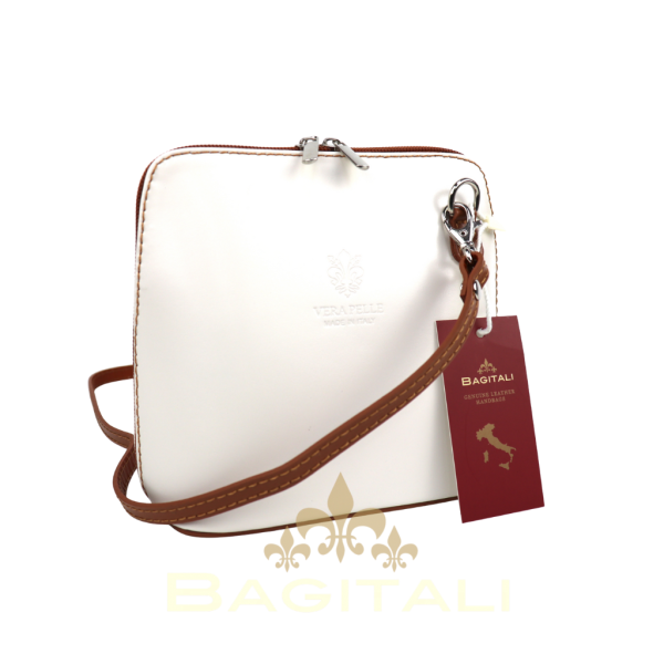 V1552T Two Tone Small Leather Crossbody Bag