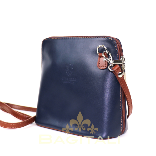 V1552T Two Tone Small Leather Crossbody Bag