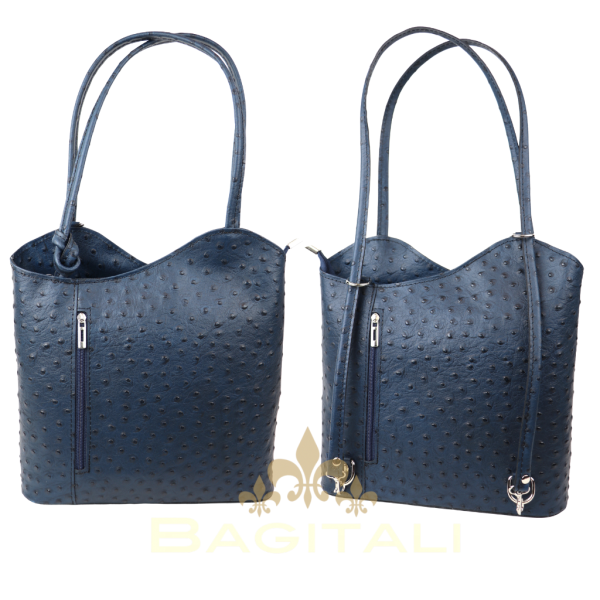 F219 Single Tone Ostrich Shoulder Bag/Backpack