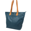 F294 Genuine Leather Tote Shoulder Bag with Tan Handle