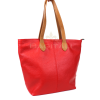 F294 Genuine Leather Tote Shoulder Bag with Tan Handle