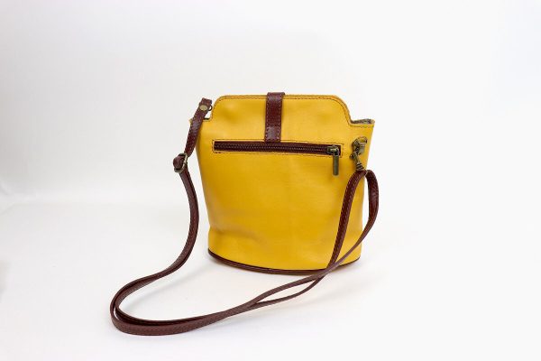 V121 Genuine Leather Crossbody Bag with front Buckle Closure