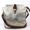 V121 Genuine Leather Crossbody Bag with front Buckle Closure