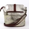 V121 Genuine Leather Crossbody Bag with front Buckle Closure