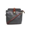 V121 Genuine Leather Crossbody Bag with front Buckle Closure