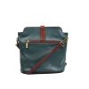 V121 Genuine Leather Crossbody Bag with front Buckle Closure