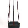 V121 Genuine Leather Crossbody Bag with front Buckle Closure