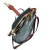 V121 Genuine Leather Crossbody Bag with front Buckle Closure