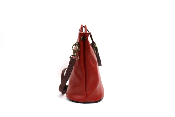 V121 Genuine Leather Crossbody Bag with front Buckle Closure