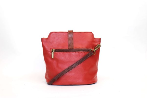 V121 Genuine Leather Crossbody Bag with front Buckle Closure