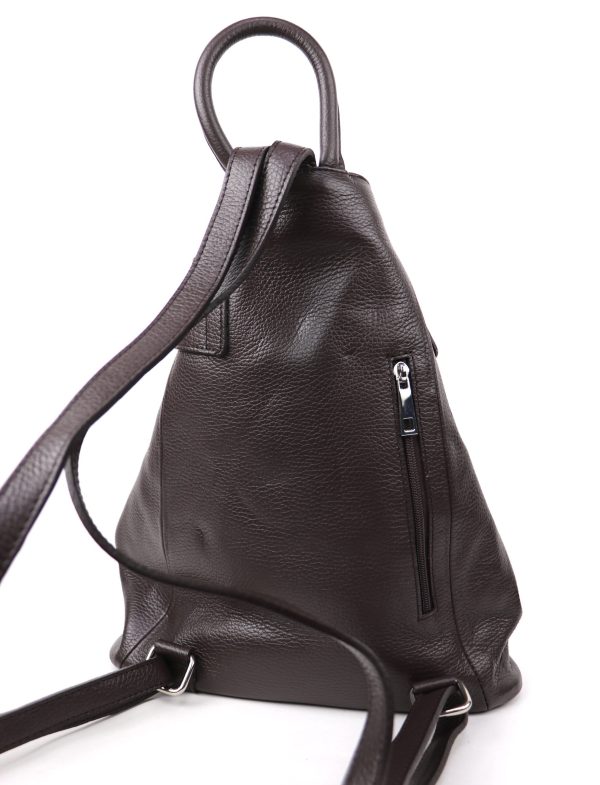 F285 Genuine Leather Stylish Backpack with front Buckle