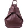 F285 Genuine Leather Stylish Backpack with front Buckle