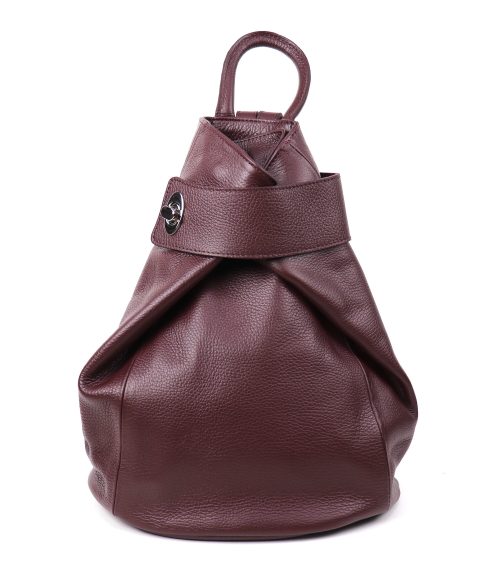 F285 Genuine Leather Stylish Backpack with front Buckle