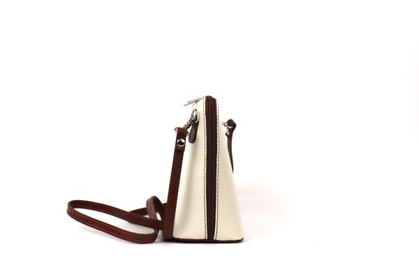 V1552T Two Tone Small Leather Crossbody Bag