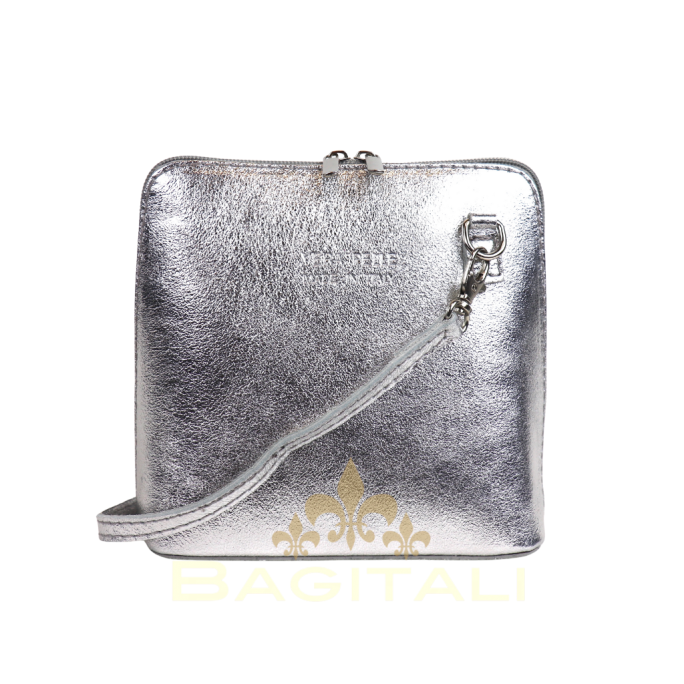 V155M Small Metallic Leather Crossbody Bag