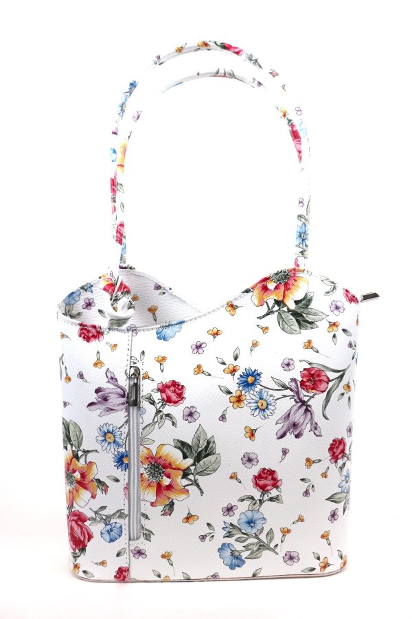 Convertible Floral Leather Bag F219