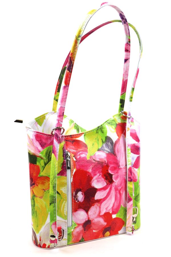 Convertible Floral Leather Bag F219