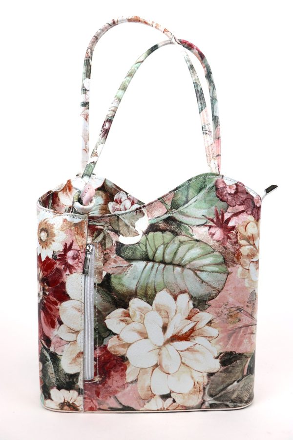 Convertible Floral Leather Bag F219