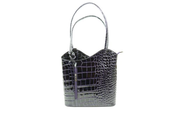 Mock Croc Patent Leather Bag F219