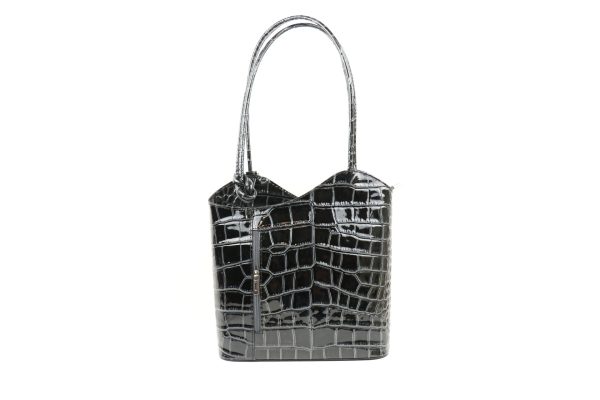 Mock Croc Patent Leather Bag F219