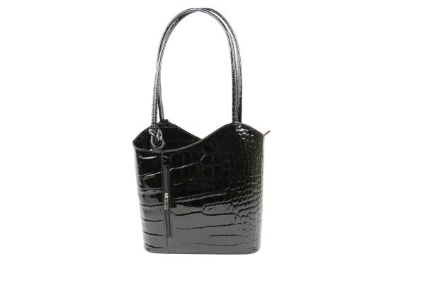 Mock Croc Patent Leather Bag F219