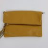 Leather Fold over Clutch Bag V176