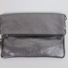 V176 Metallic Leather Fold over Clutch Bag