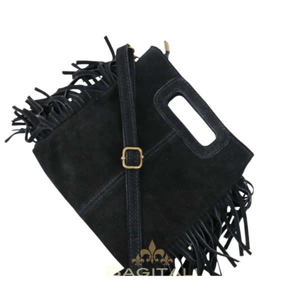 V344 The Boho Fringe Suede Shoulder/Crossbody Bag