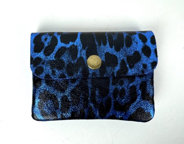 Small Leopard Print Metallic Money Pouch