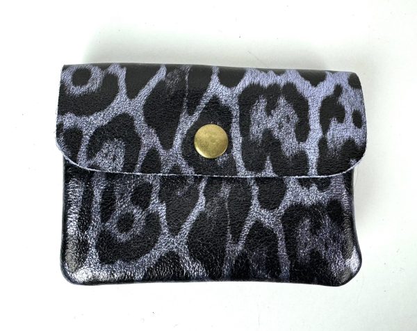 Small Leopard Print Metallic Money Pouch