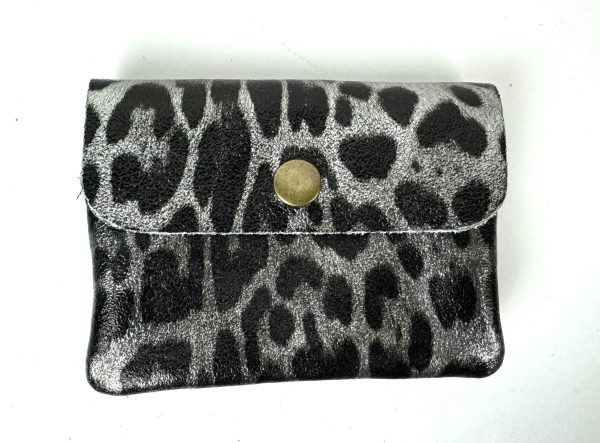 Small Leopard Print Metallic Money Pouch