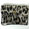 Small Leopard Print Metallic Money Pouch