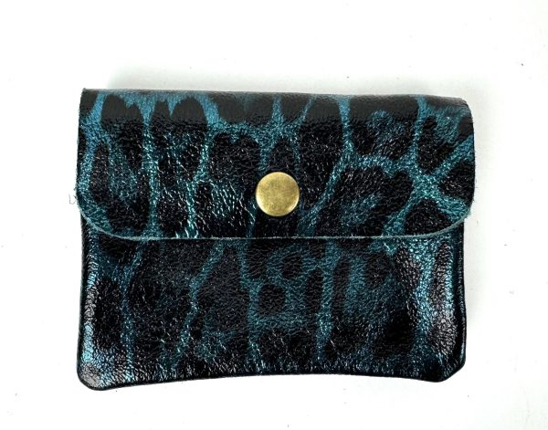Small Leopard Print Metallic Money Pouch