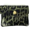 Small Leopard Print Metallic Money Pouch