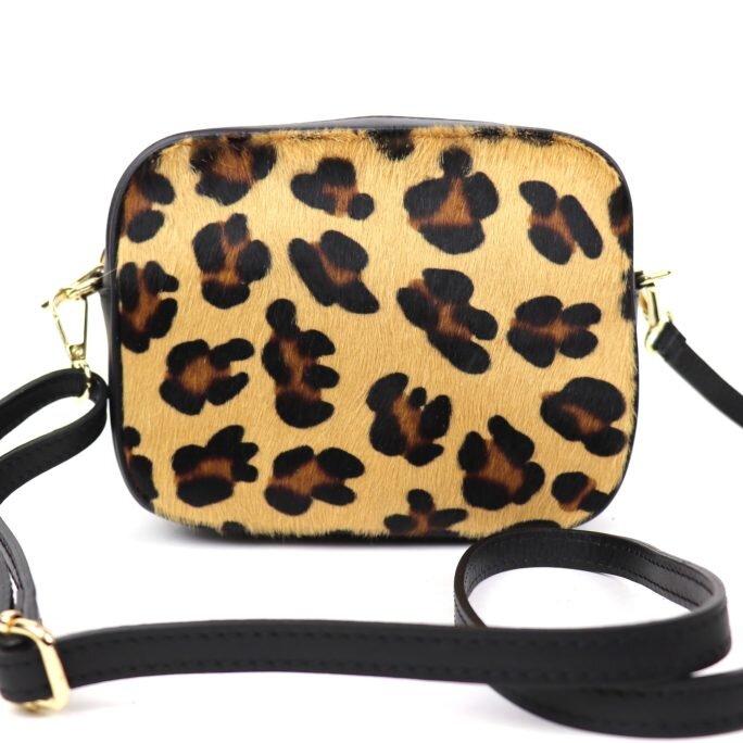 V313 Soft Leather Animal Fur Crossbody Bag