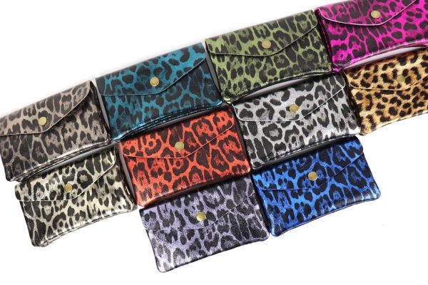 Medium Metallic Leopard Print Money Pouch