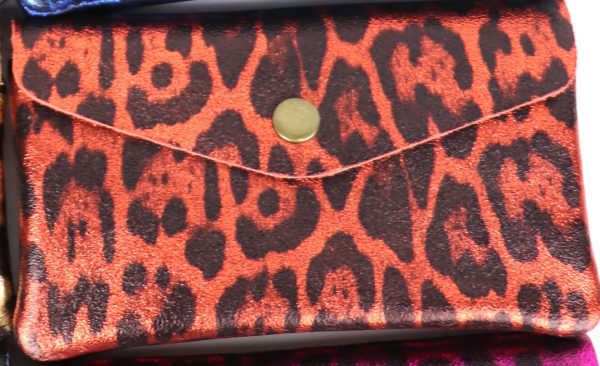 Medium Metallic Leopard Print Money Pouch