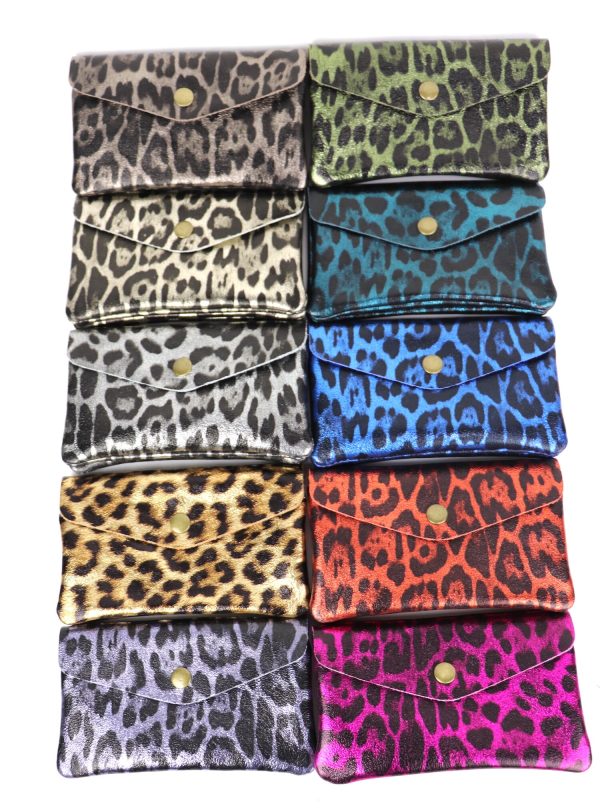 Medium Metallic Leopard Print Money Pouch