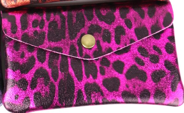 Medium Metallic Leopard Print Money Pouch