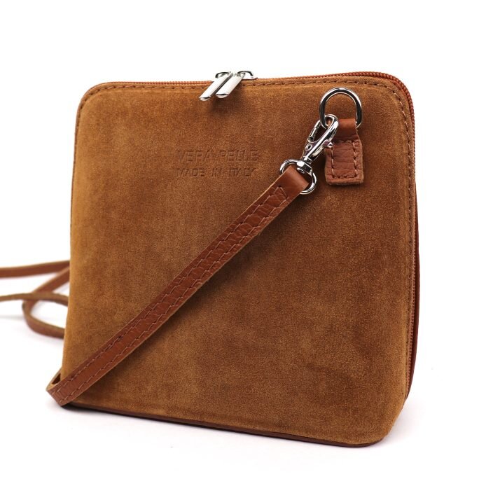 V155 Suede/Grain Leather Small Crossbody Bag